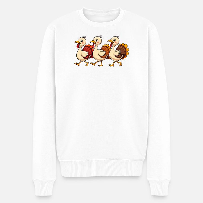 Thanksgiving Truthahn Baby - Männer Premium Bio Pullover - Weiß