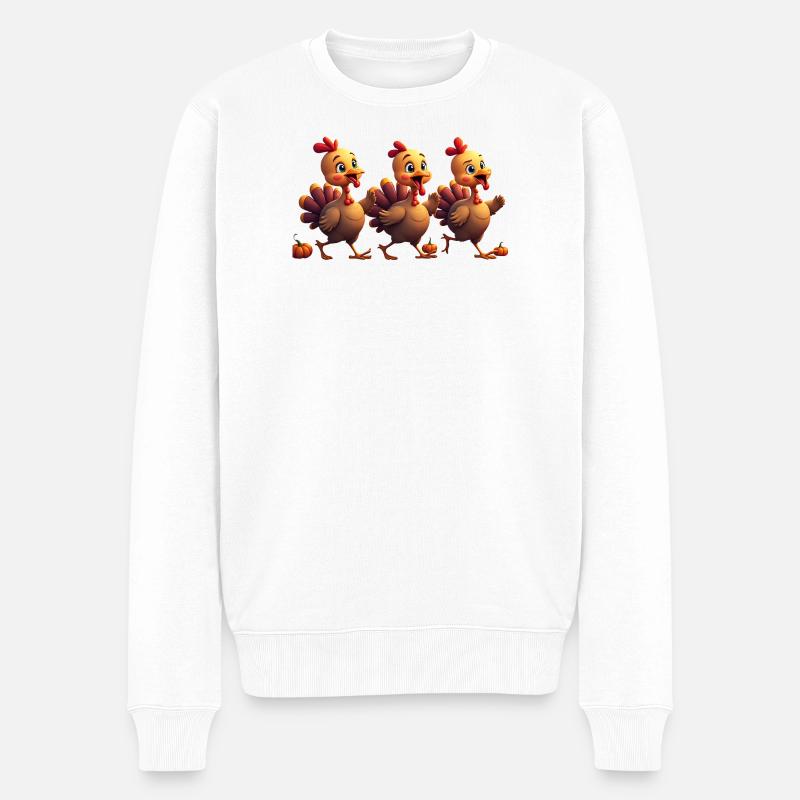 Thanksgiving Truthahn Baby - Männer Premium Bio Pullover - Weiß
