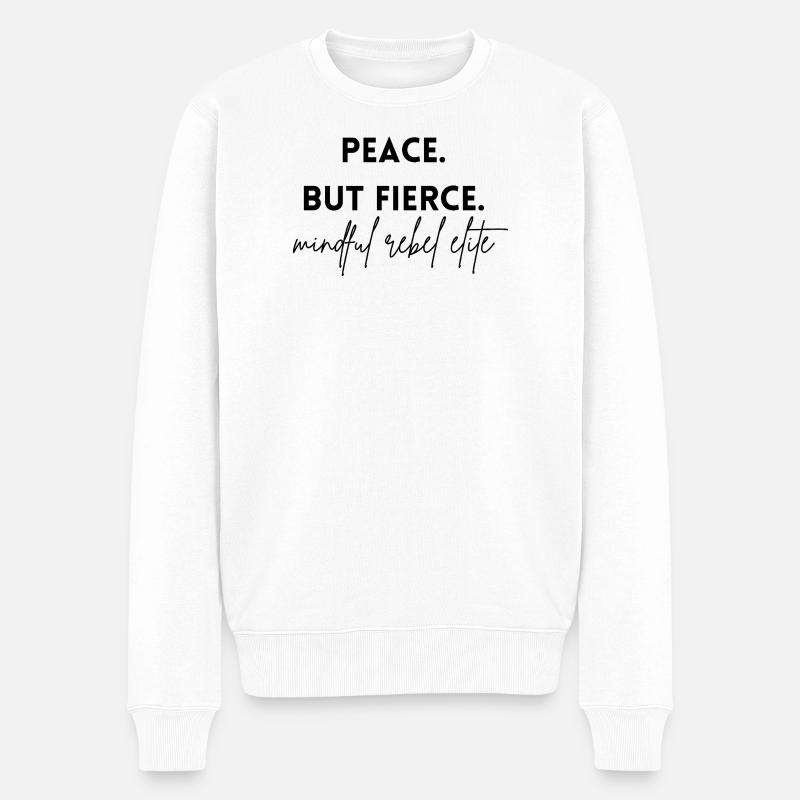 Paix - mais féroce. L’élite rebelle consciente - Pull Premium bio Homme - blanc