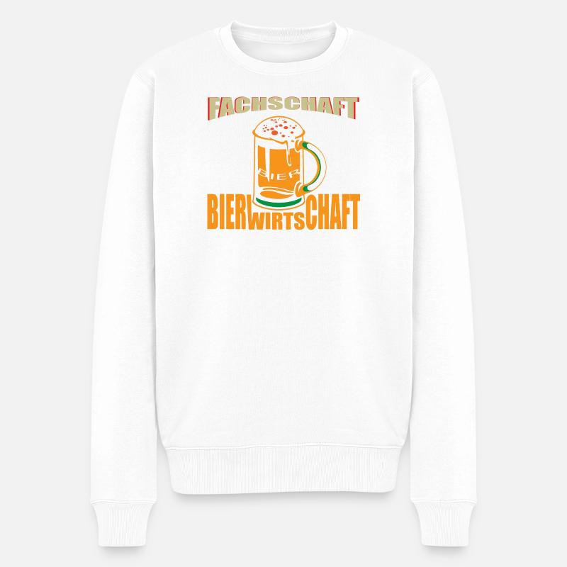 Fachschaft für Bierwirtschaft Emblem / Lustig  - Männer Premium Bio Pullover - Weiß