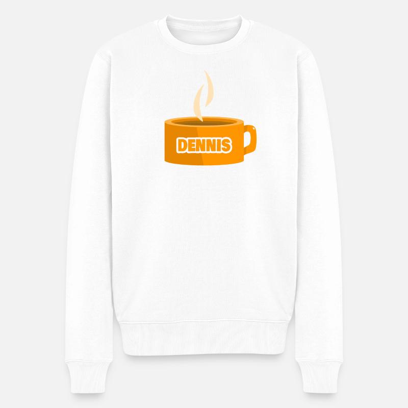 Dennis als Teetasse - Männer Premium Bio Pullover - Weiß