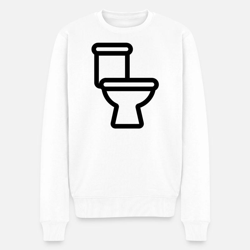 Toilette - Männer Premium Bio Pullover - Weiß