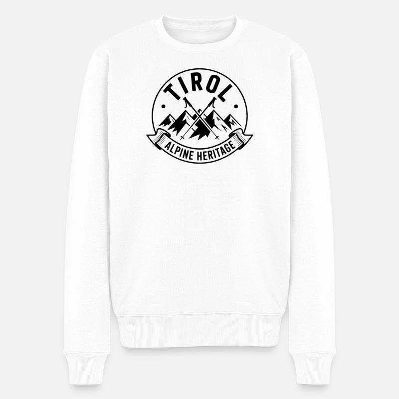 Tirol - Souvenir Design - Männer Premium Bio Pullover - Weiß