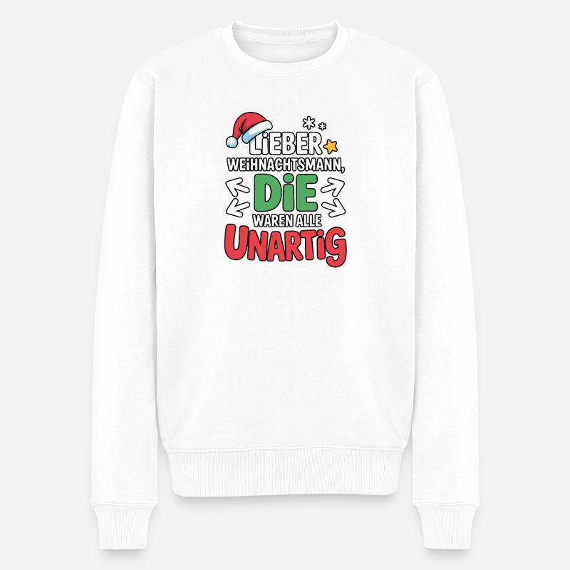 Cher Père Noël Naughty Design - Pull Premium bio Homme - blanc