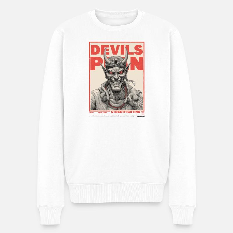 Devils Plan - Männer Premium Bio Pullover - Weiß