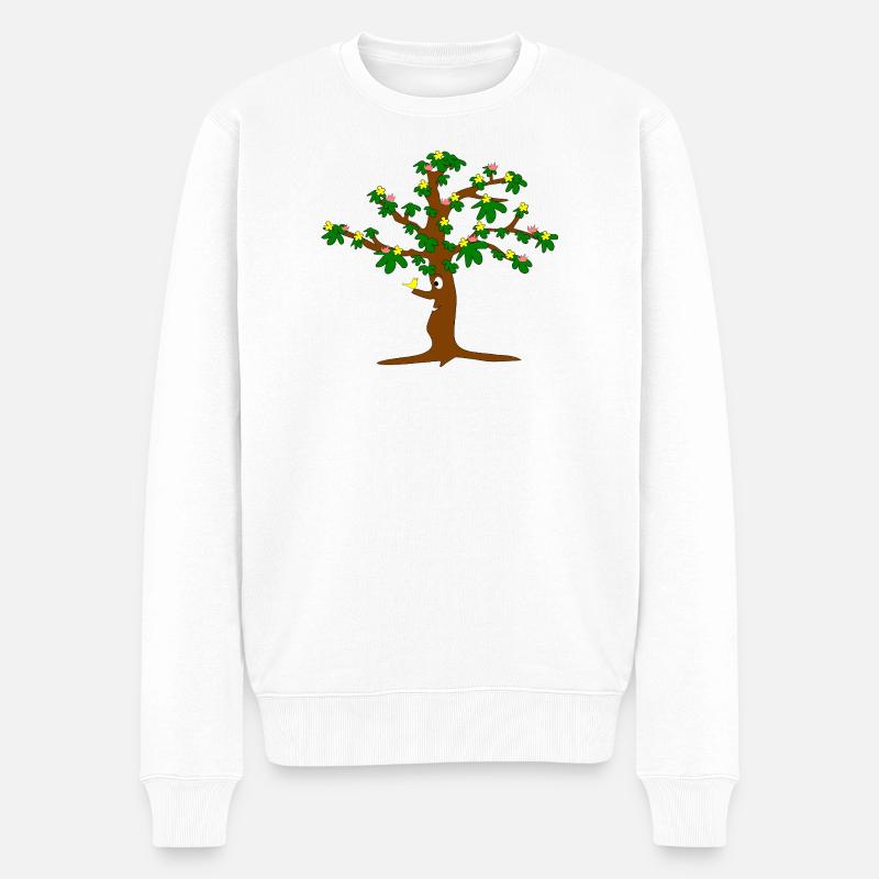 Baum voller Blüten - Männer Premium Bio Pullover - Weiß