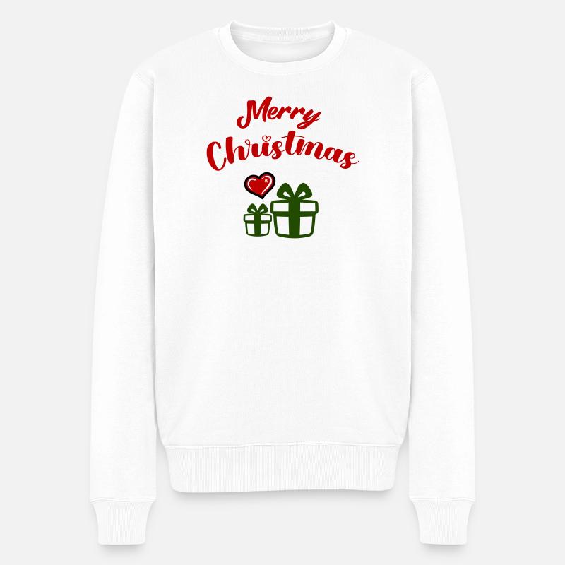 Merry Christmas Geschenke  - Männer Premium Bio Pullover - Weiß