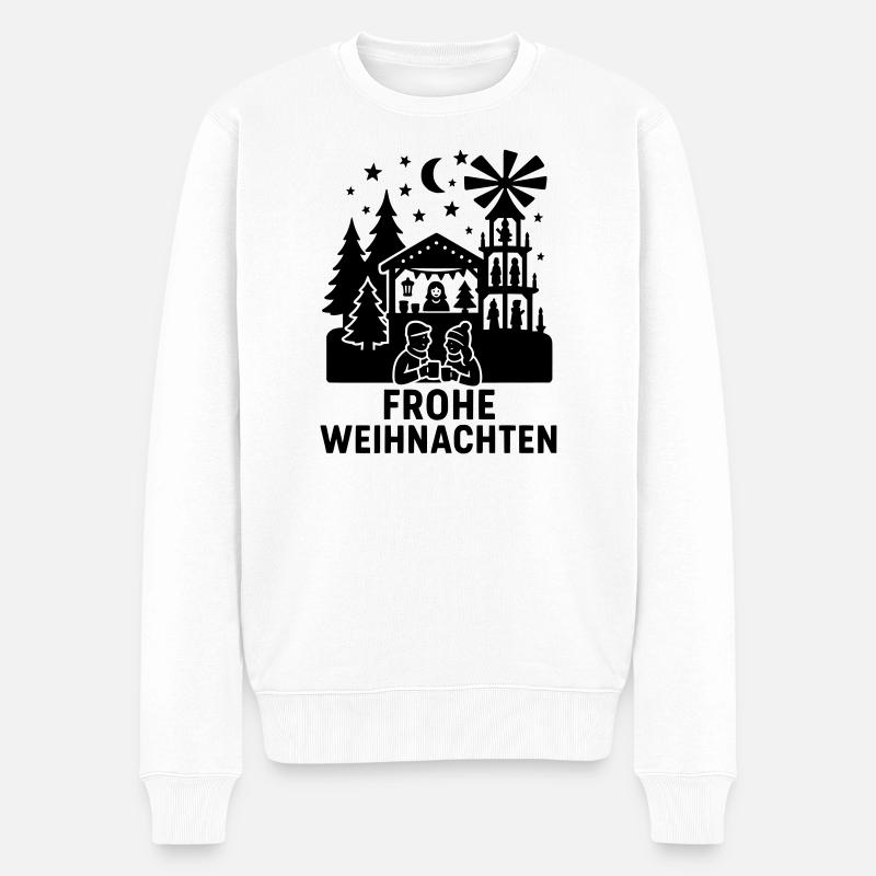 frohe weihnachten weihnachtsmarkt - Männer Premium Bio Pullover - Weiß