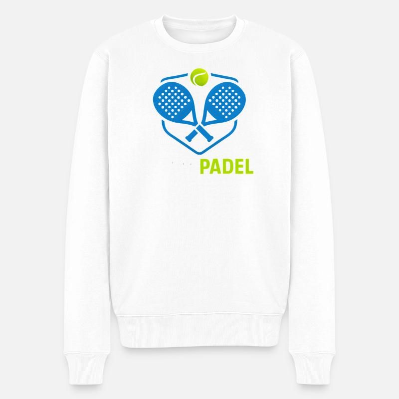 Logo Équipe Padel Paddles Ball - Pull Premium bio Homme - blanc