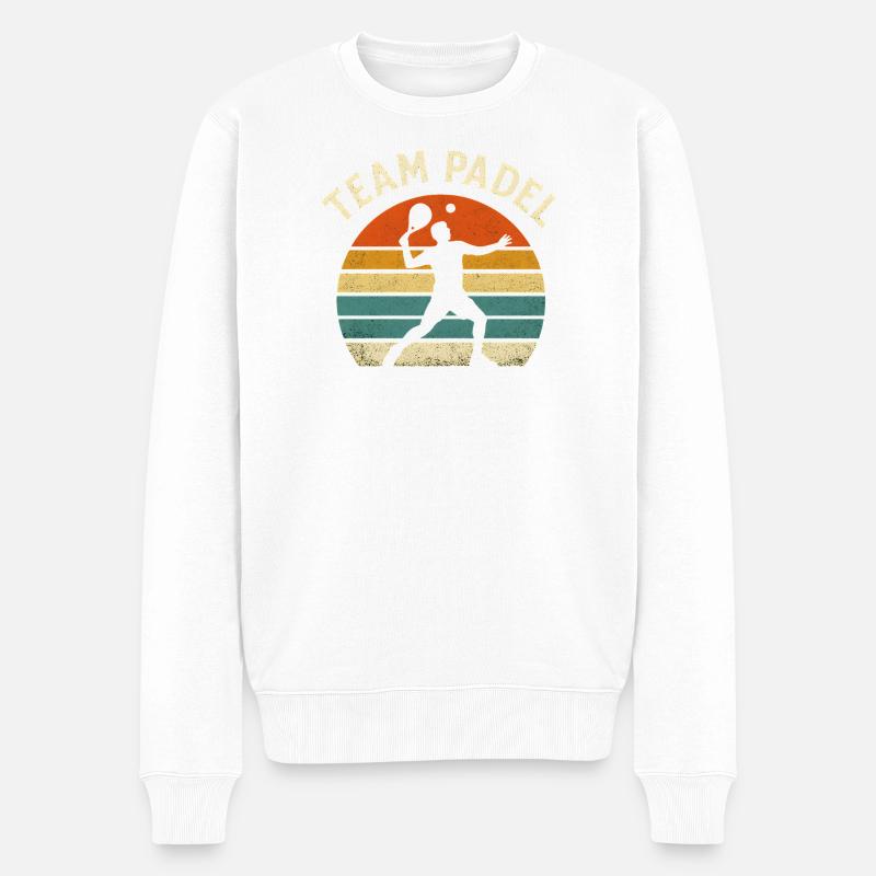 Team Padel Rétro Coucher Soleil - Pull Premium bio Homme - blanc