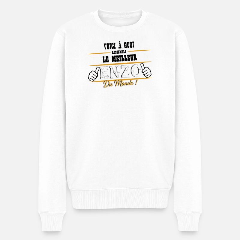 Bester Enzo der Welt - Männer Premium Bio Pullover - Weiß