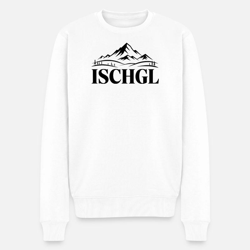 Ischgl - Souvenir Design - Männer Premium Bio Pullover - Weiß