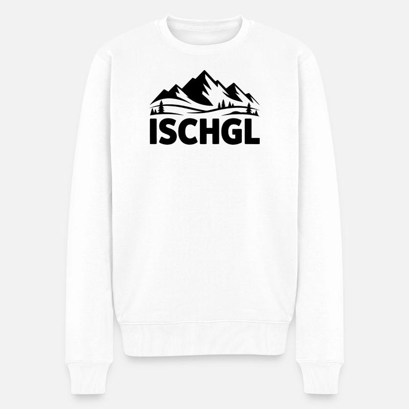 Ischgl - Souvenir Design - Männer Premium Bio Pullover - Weiß