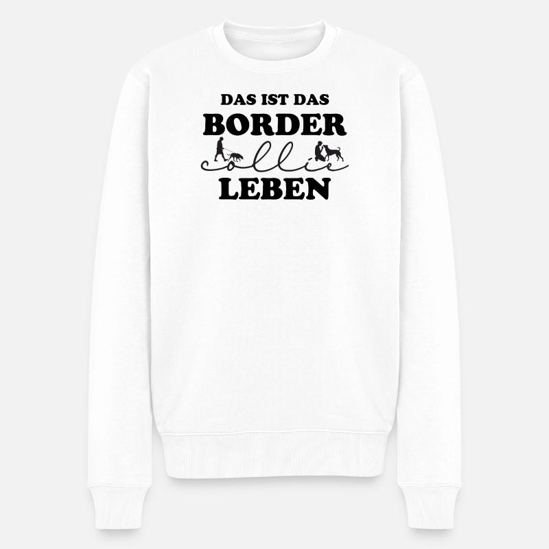 Border Collie Leben - Männer Premium Bio Pullover - Weiß