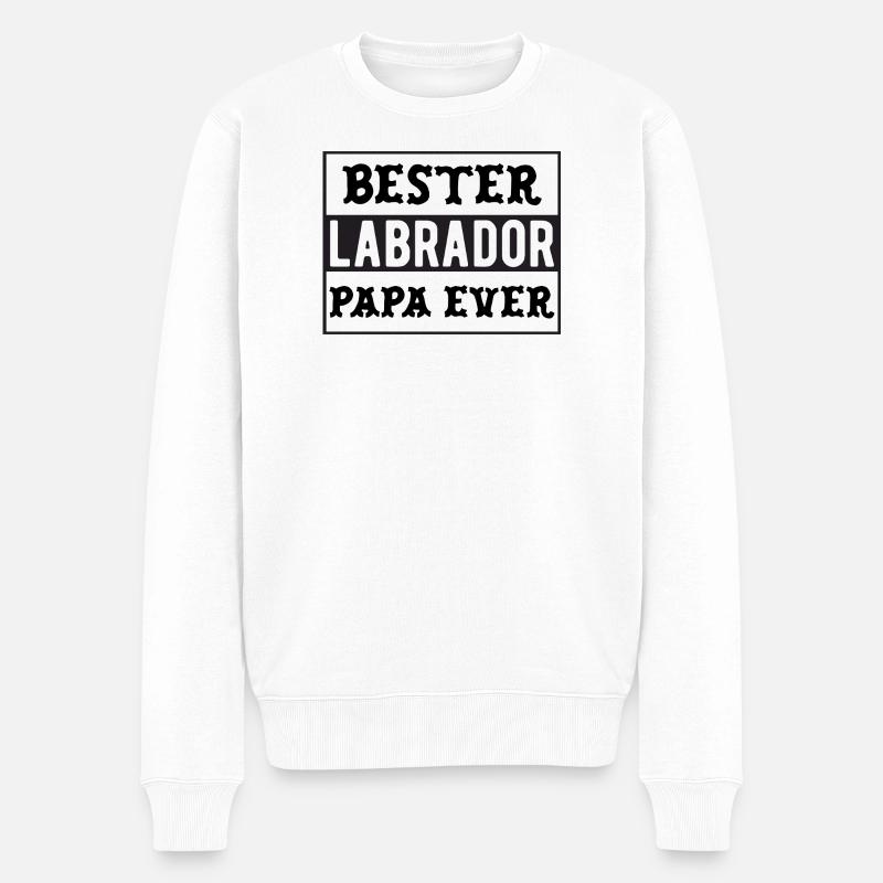 Bester Labrador Papa - Männer Premium Bio Pullover - Weiß