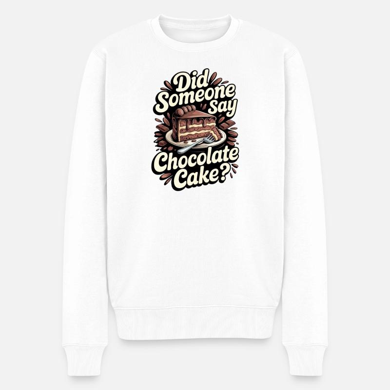 Schokokuchen - Männer Premium Bio Pullover - Weiß