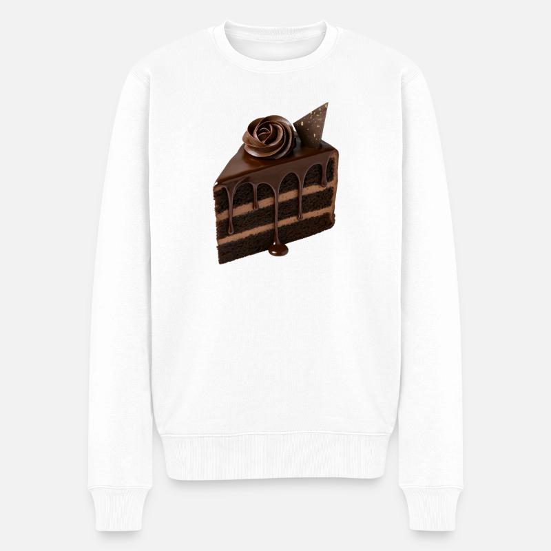 Schokokuchen - Männer Premium Bio Pullover - Weiß