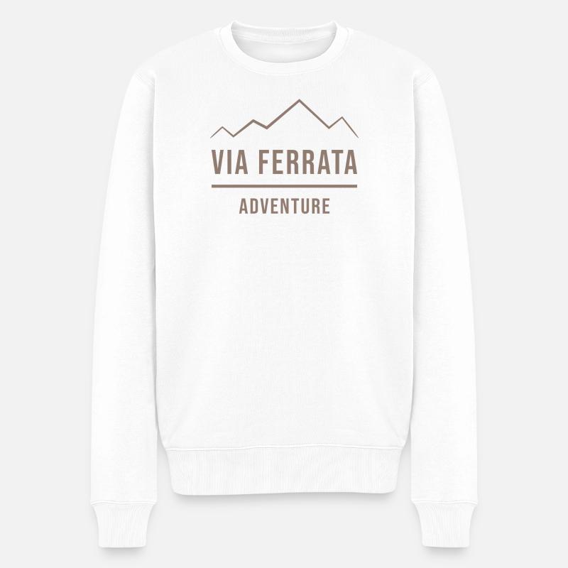 Abenteuer Klettersteig - Männer Premium Bio Pullover - Weiß