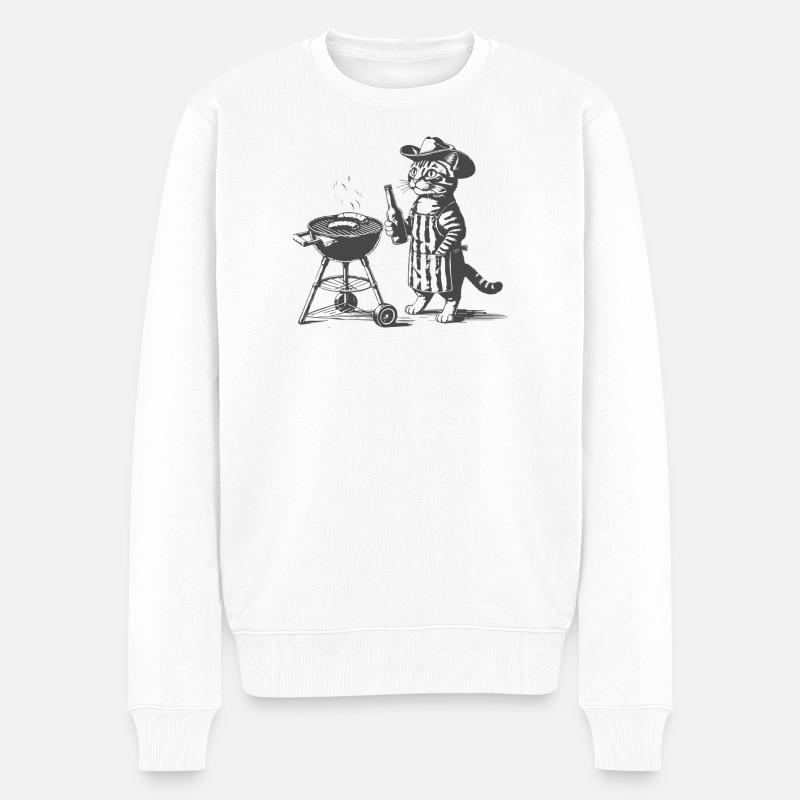 Barbecue pour chat Hero - Pull Premium bio Homme - blanc