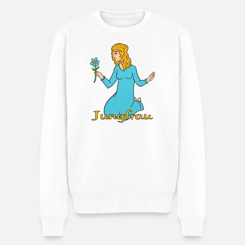 Sternzeichen Jungfrau - Männer Premium Bio Pullover - Weiß