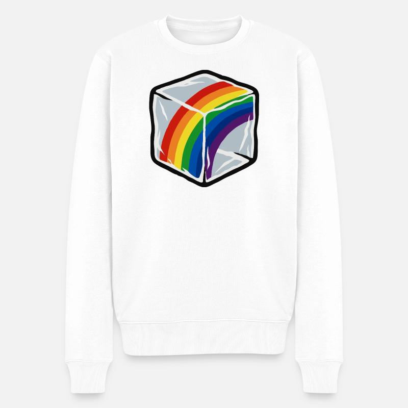 Arc-en-ciel en cube - Pull Premium bio Homme - blanc