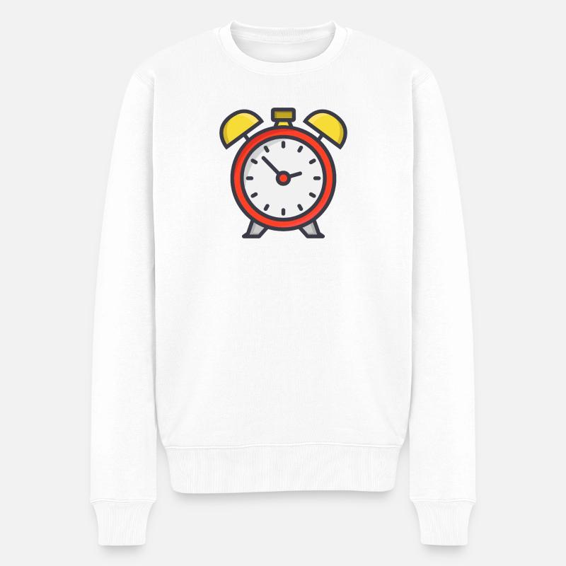 Wecker - Männer Premium Bio Pullover - Weiß