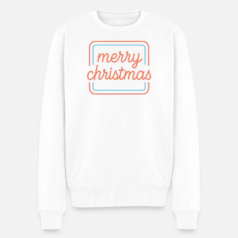 Lettrage Joyeux Noël Néon - Pull Premium bio Homme - blanc