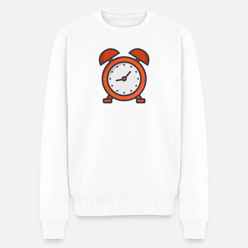Wecker - Männer Premium Bio Pullover - Weiß