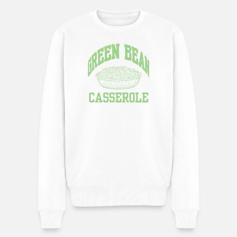 cooler grüner Bohnenauflauf - Männer Premium Bio Pullover - Weiß