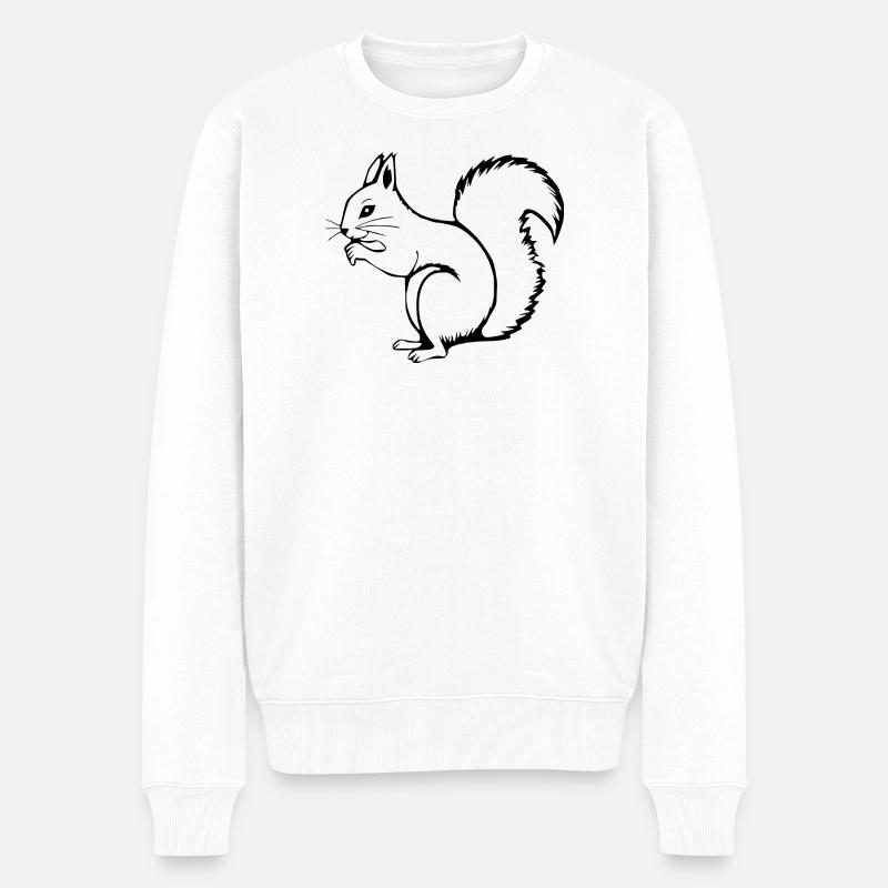 Eichhörnchen - Männer Premium Bio Pullover - Weiß