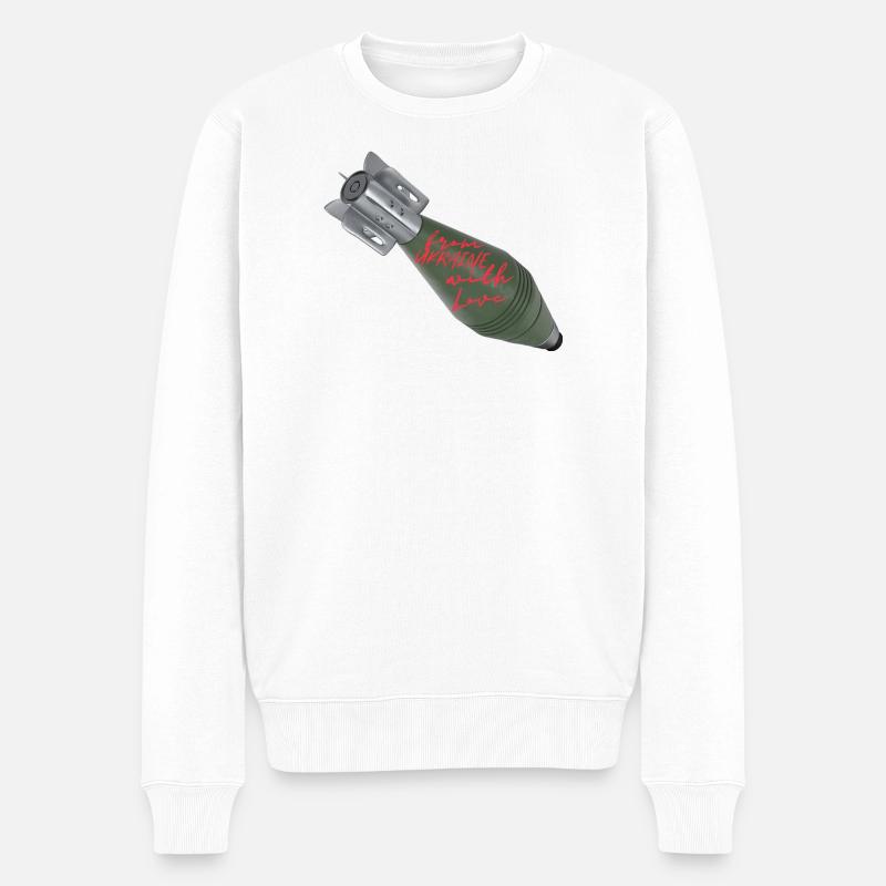 Mit Liebe aus der Ukraine - Männer Premium Bio Pullover - Weiß