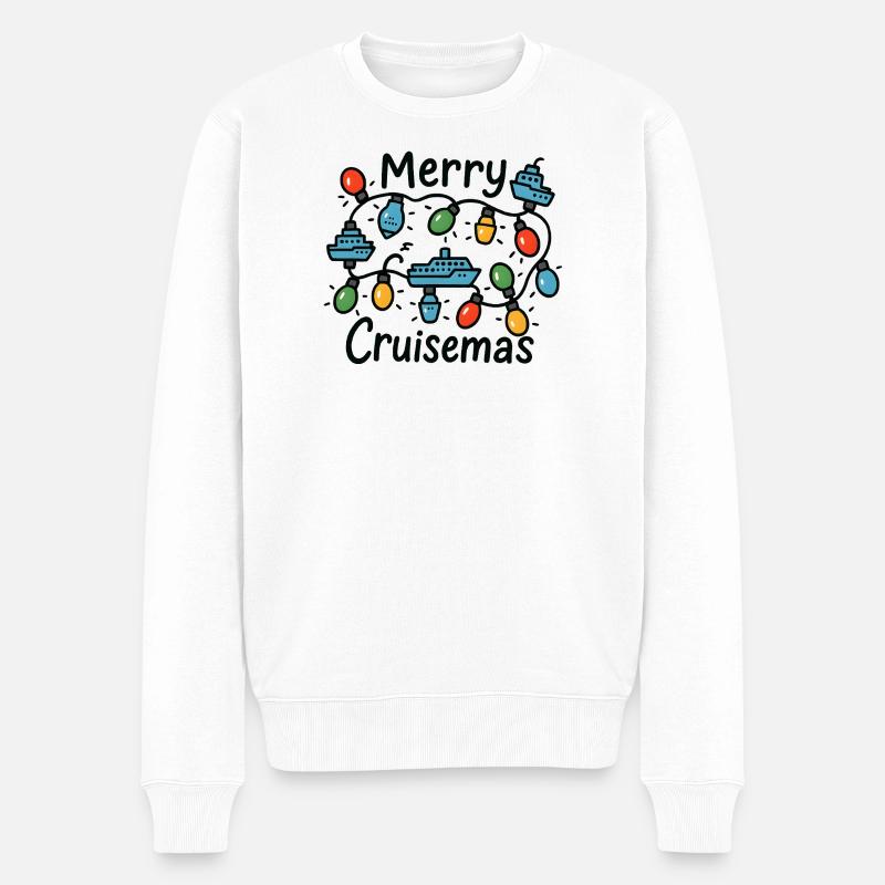 Frohe Kreuzfahrten - Männer Premium Bio Pullover - Weiß