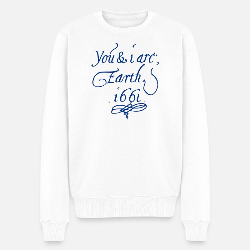 Du und ich sind Erde 1661 - Männer Premium Bio Pullover - Weiß