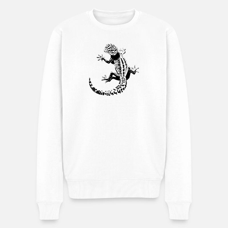 Gecko léopard - Pull Premium bio Homme - blanc