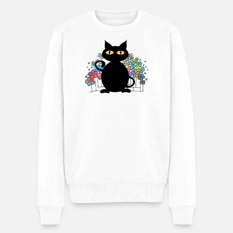 chat - Pull Premium bio Homme - blanc