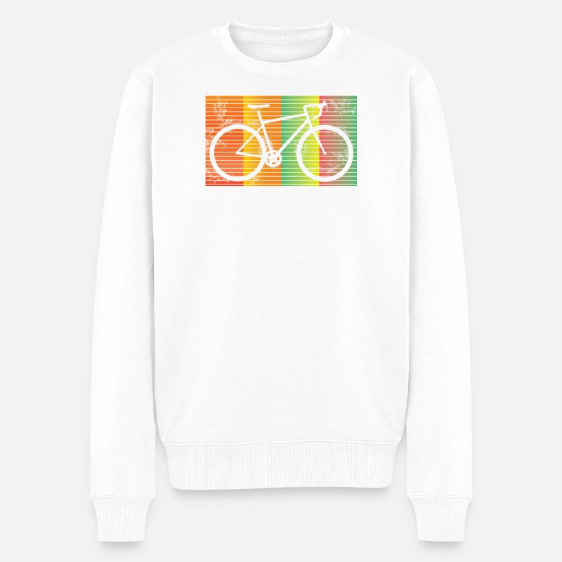 Vélo de route rétro coloré vélo idée cadeau - Pull Premium bio Homme - blanc