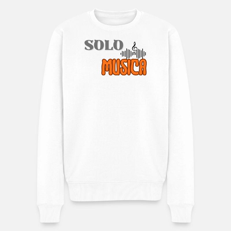 Note de musique, musique uniquement - Pull Premium bio Homme - blanc