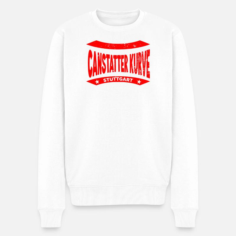Cannstatter Kurve Hoodie – Stuttgart Fanpower - Männer Premium Bio Pullover - Weiß