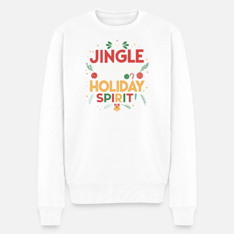 Jingle zum Urlaubspfad - Männer Premium Bio Pullover - Weiß