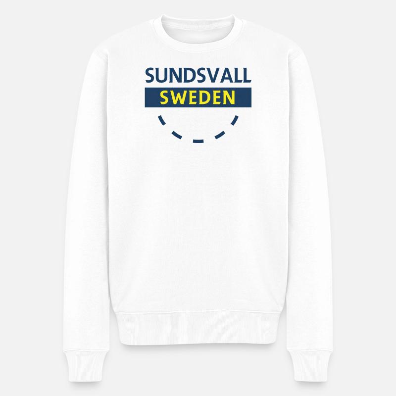 Sundsvall Schweden Logo - Männer Premium Bio Pullover - Weiß