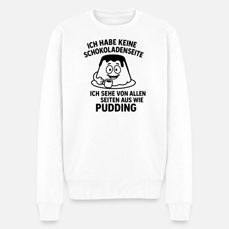 pudding schokoladenseite - Männer Premium Bio Pullover - Weiß