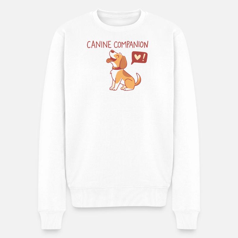 Canine Companion Farbe Joy - Männer Premium Bio Pullover - Weiß