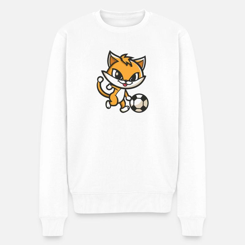 Fox Soccer Dessin animé - Pull Premium bio Homme - blanc
