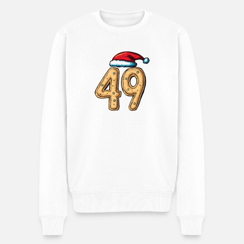 49 Numéro Biscuit Noël - Pull Premium bio Homme - blanc