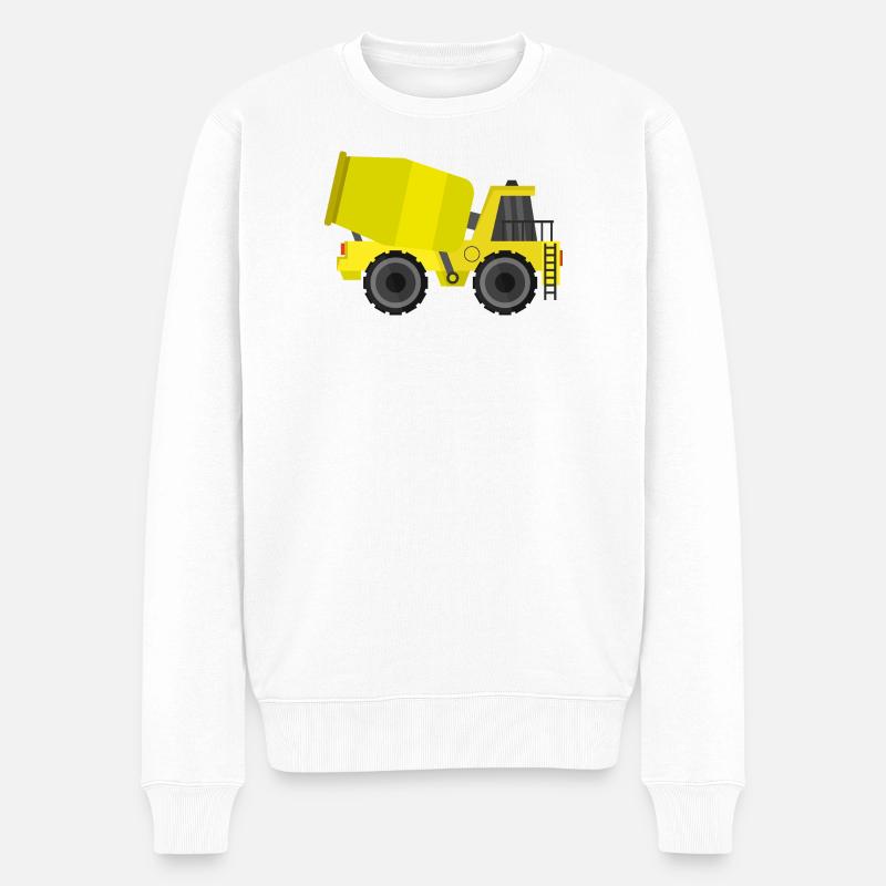 Betonmischer-LKW - Männer Premium Bio Pullover - Weiß
