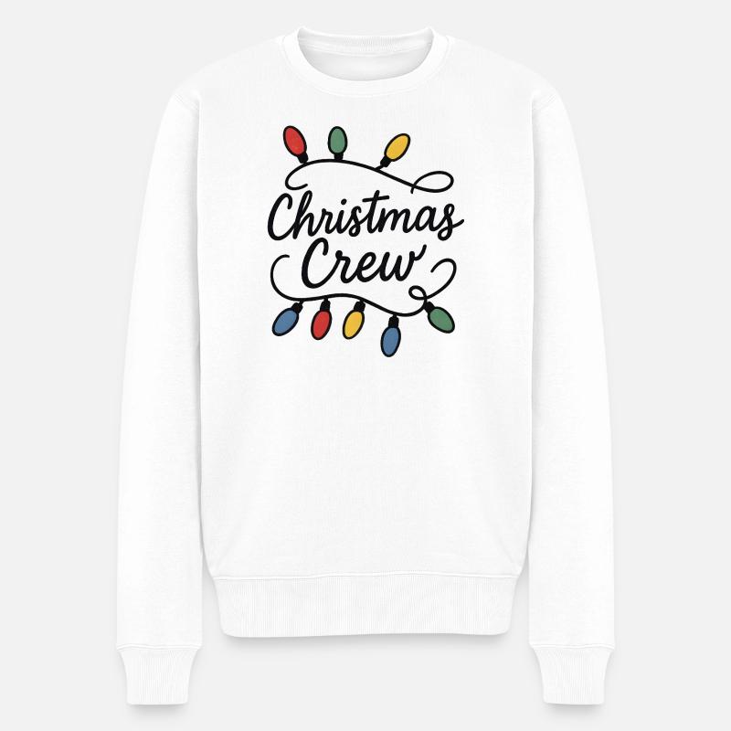 Christmas Crew Lichterkette - Männer Premium Bio Pullover - Weiß