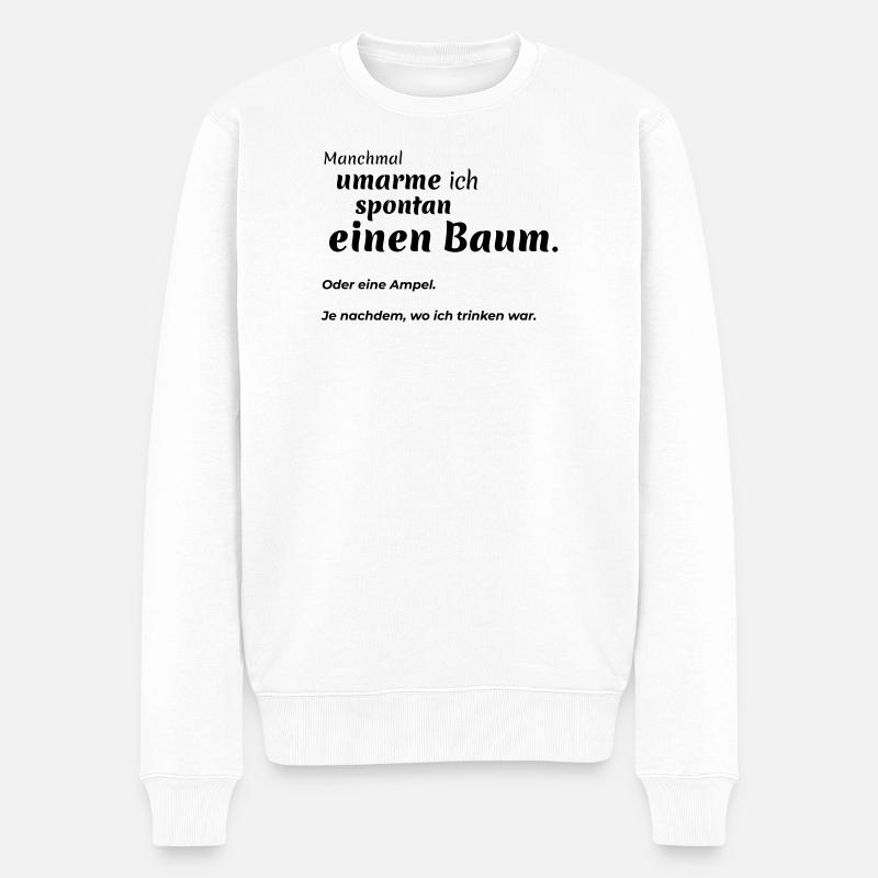 Baeume umarmen - Männer Premium Bio Pullover - Weiß