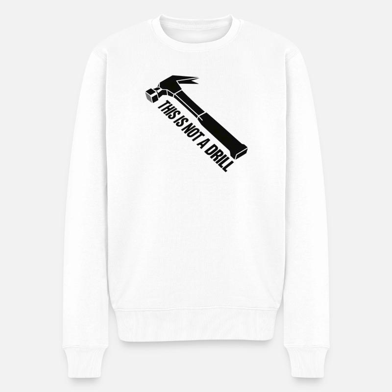 Dies ist keine Bohrhammergrafik - Männer Premium Bio Pullover - Weiß