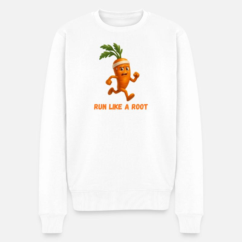 Lauf wie eine Möhre - Männer Premium Bio Pullover - Weiß