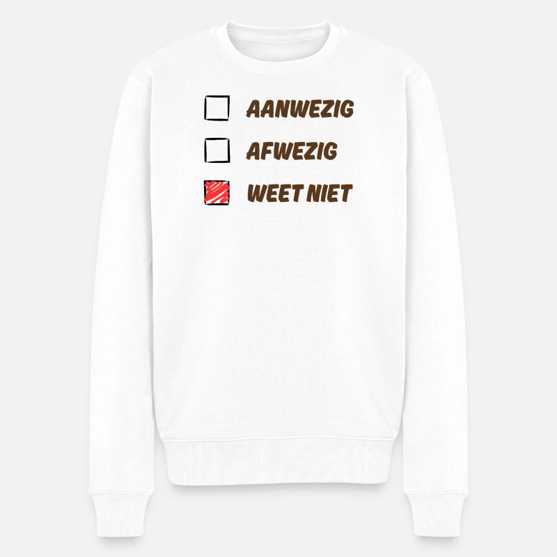 Weet niet - Männer Premium Bio Pullover - Weiß